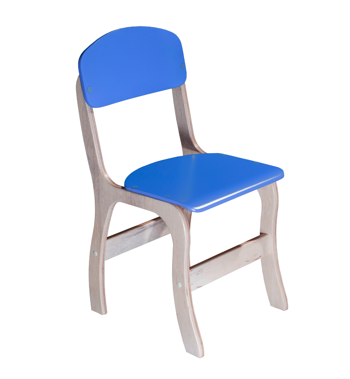 Фанерний дитячий стільчик "Мелодія", з фарбованою спинкою та сидінням, на ростову групу №1, ЛЕЛЕКА, 260х293х516 мм.